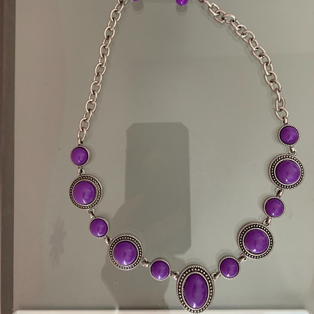 Paparazzi Voyager Vibes Purple Necklace with Adjustable Clasp Closure